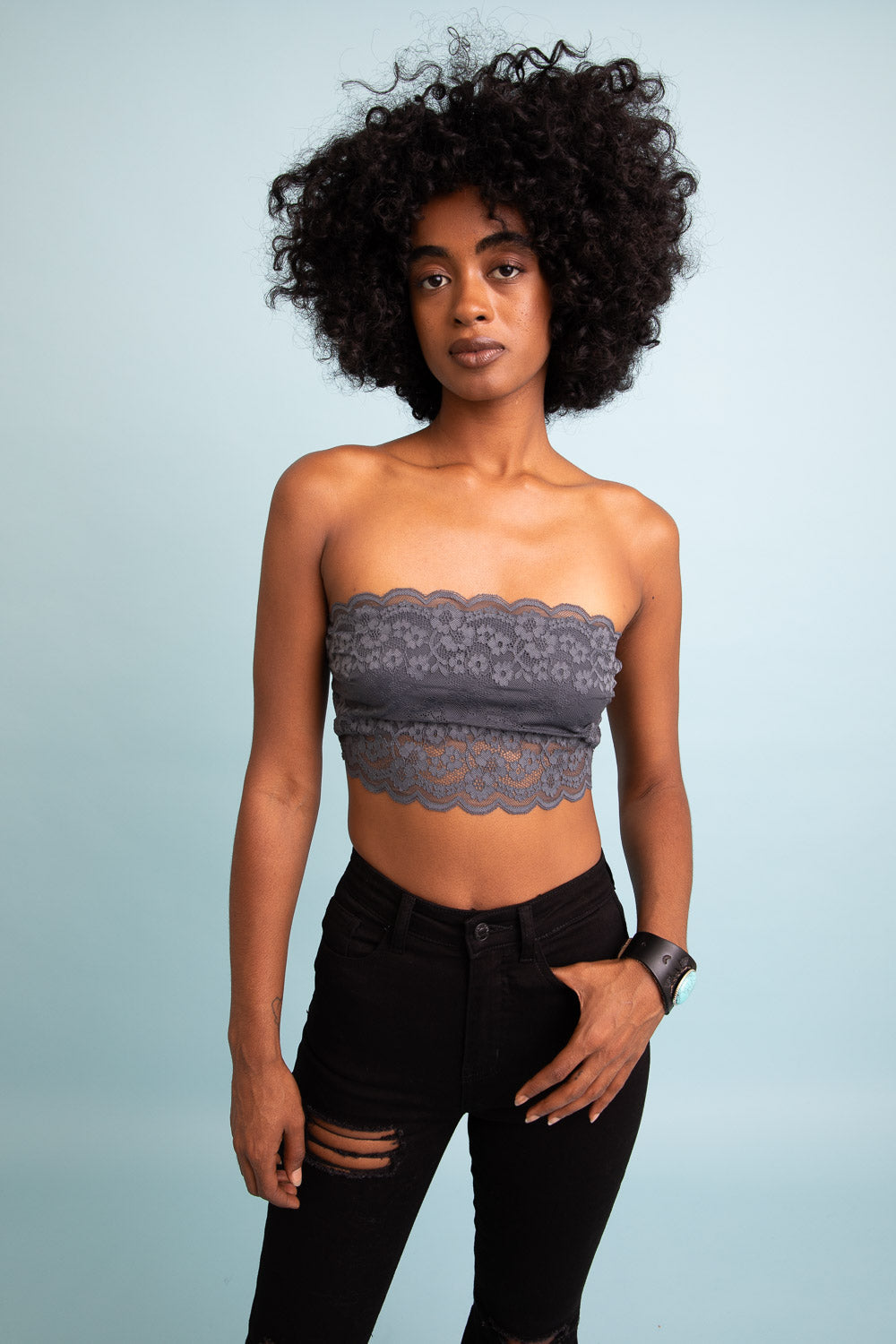Wide Lace Bandeau w/ Detachable Straps-Soul Flow Apparel