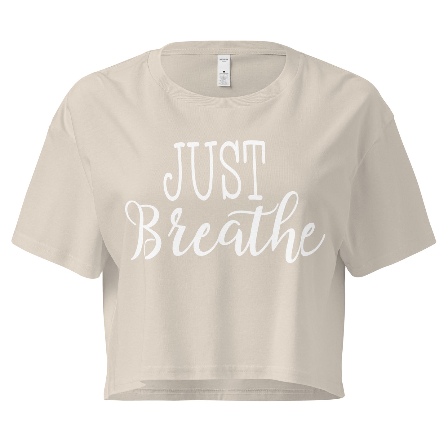 Just Breath Script Women’s crop top-Soul Flow Apparel