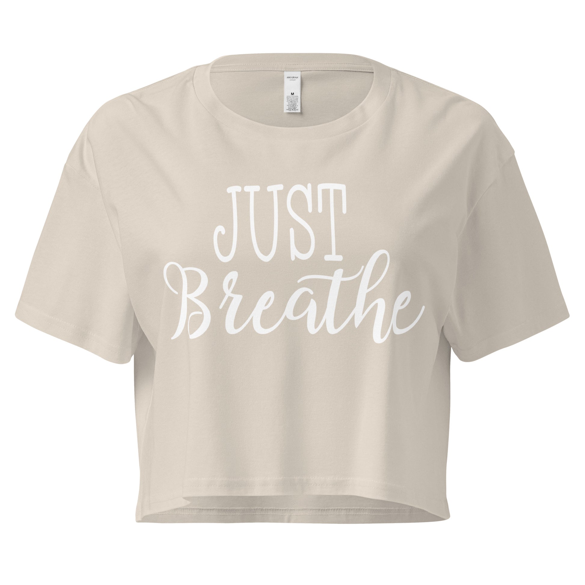 Just Breath Script Women’s crop top-Soul Flow Apparel