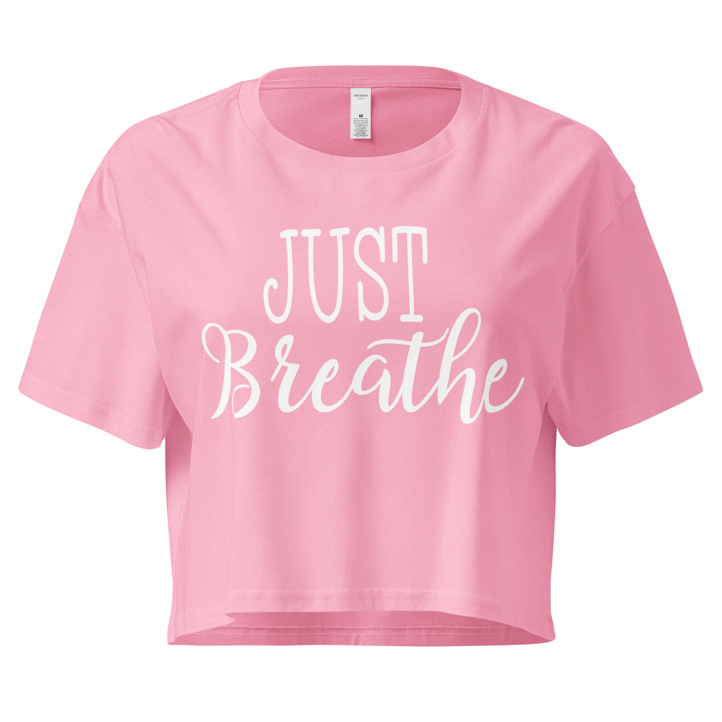 Just Breath Script Women’s crop top-Soul Flow Apparel