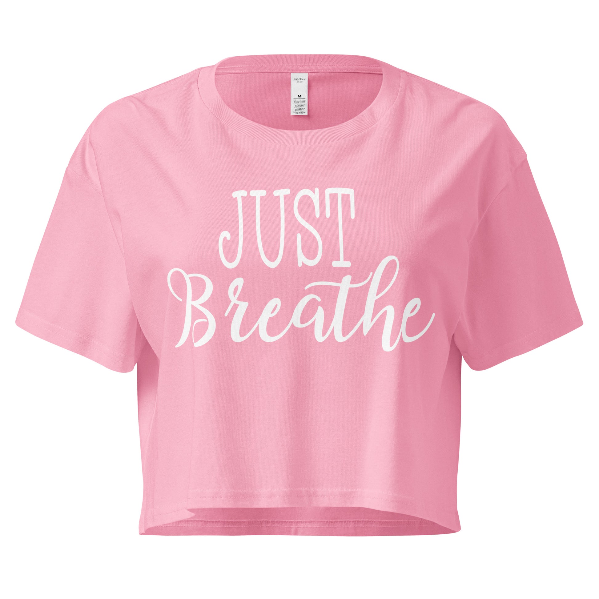 Just Breath Script Women’s crop top-Soul Flow Apparel