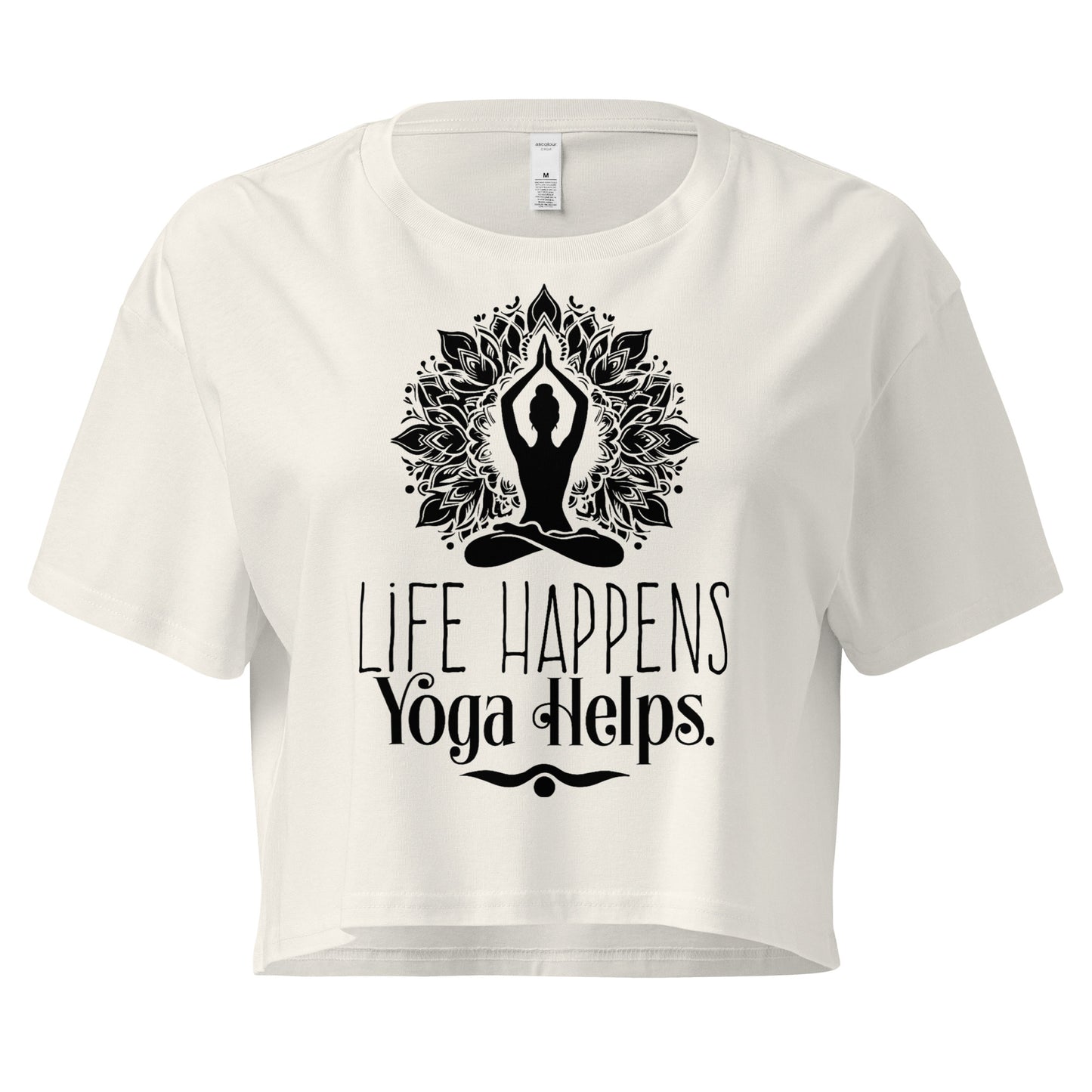 Life Happens Yoga Helps Women’s crop top-Soul Flow Apparel