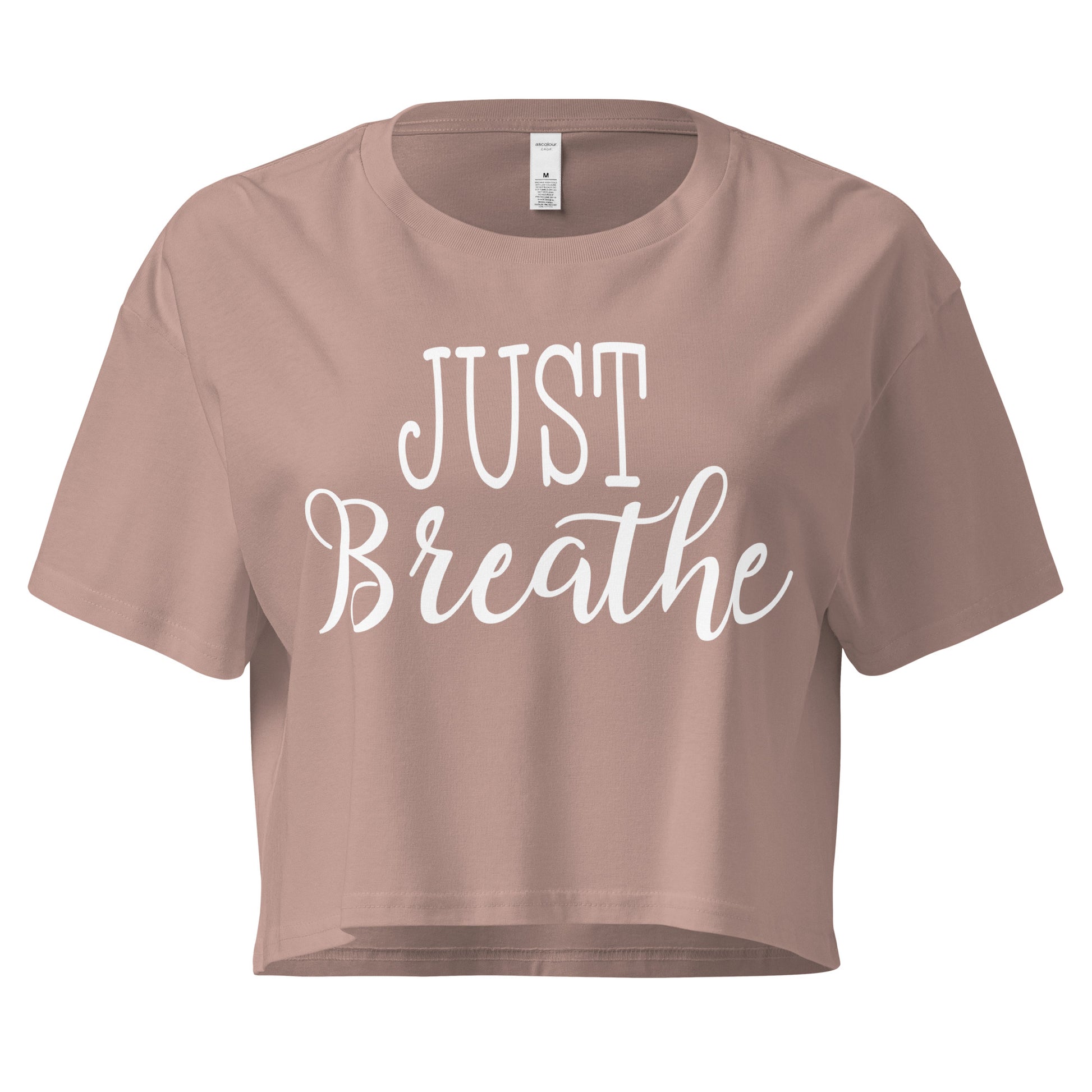 Just Breath Script Women’s crop top-Soul Flow Apparel