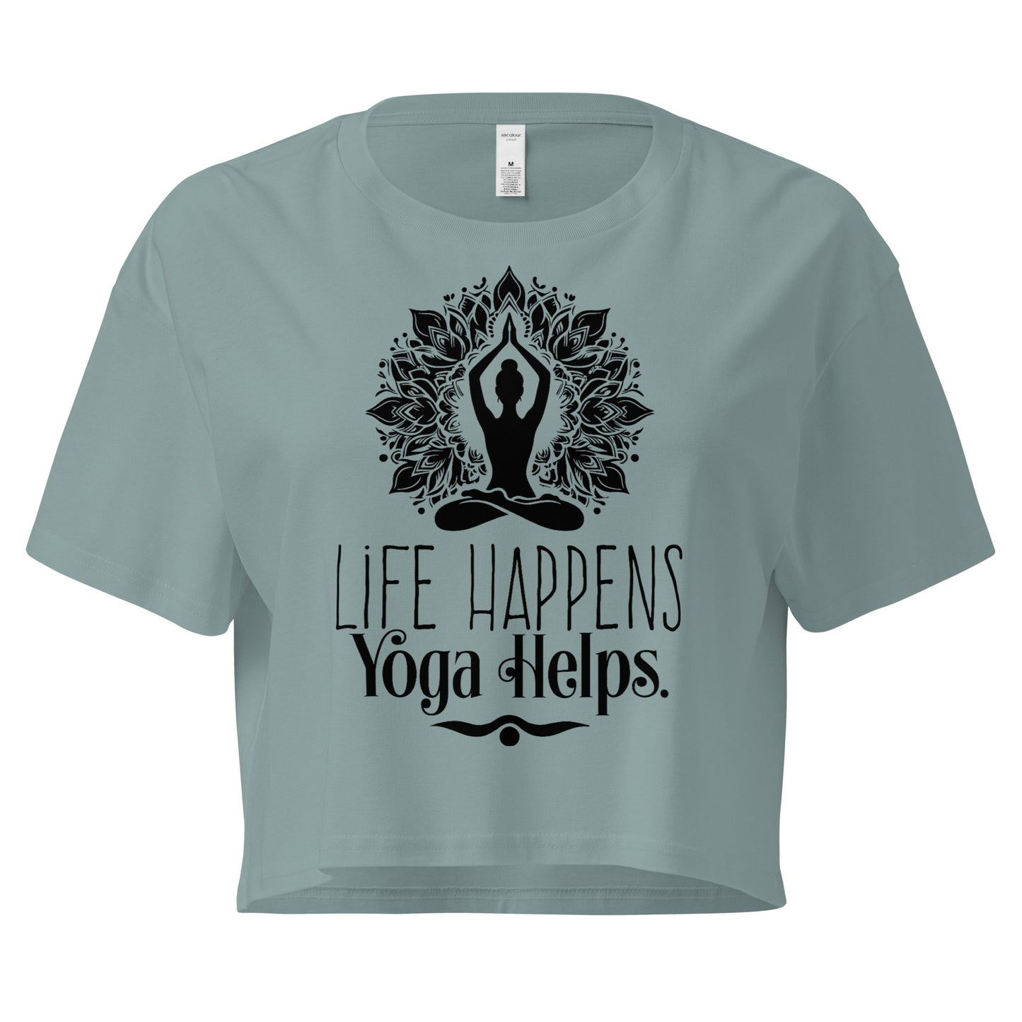 Life Happens Yoga Helps Women’s crop top-Soul Flow Apparel