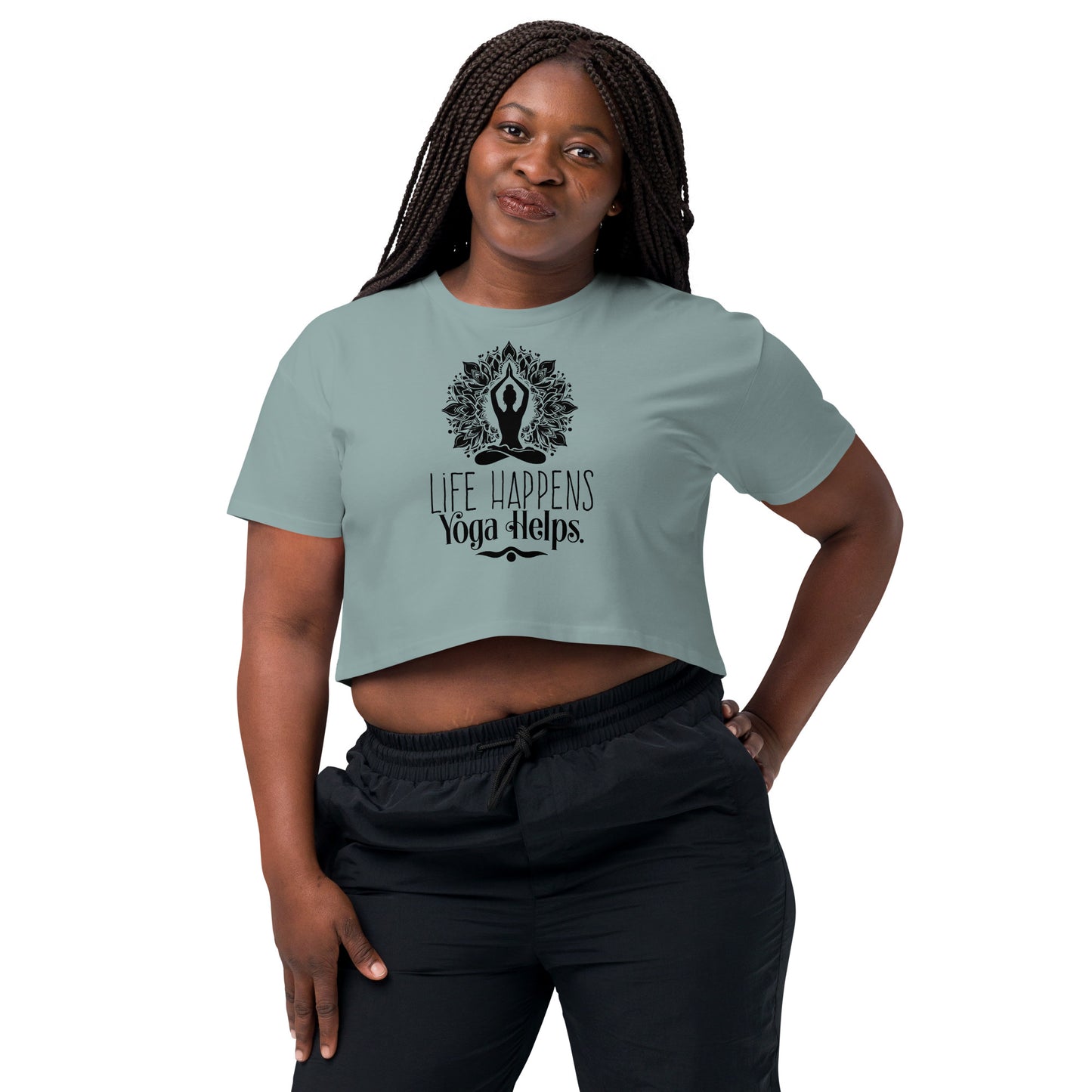 Life Happens Yoga Helps Women’s crop top-Soul Flow Apparel