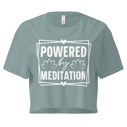 Powered By Meditation Women’s crop top-Soul Flow Apparel