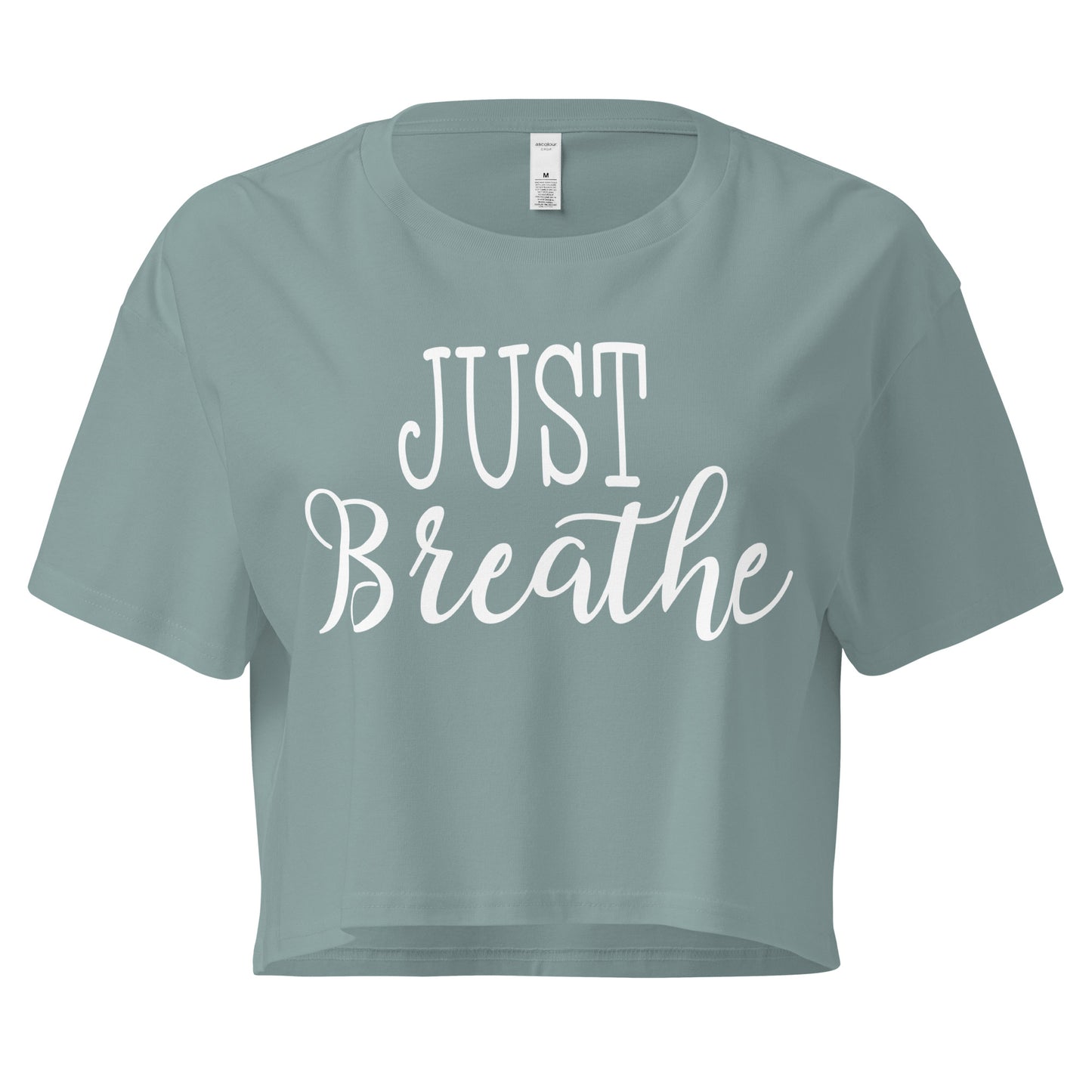 Just Breath Script Women’s crop top-Soul Flow Apparel