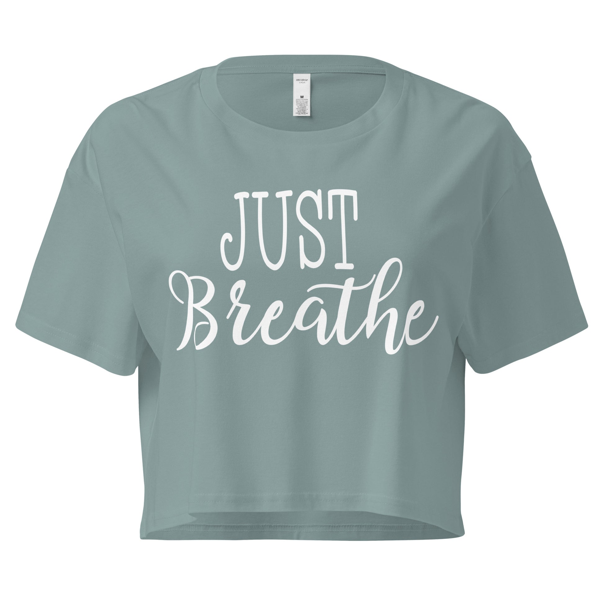Just Breath Script Women’s crop top-Soul Flow Apparel