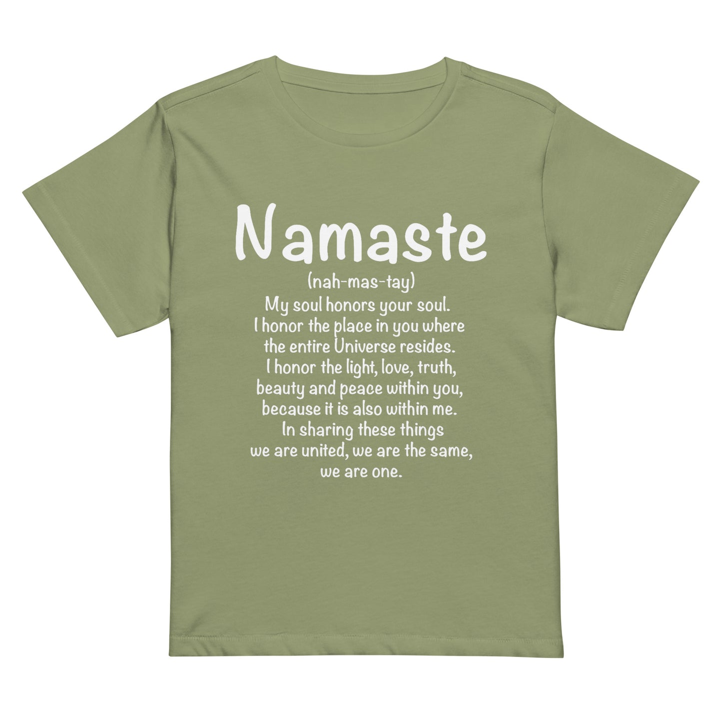 Namaste Women’s high-waisted t-shirt-Soul Flow Apparel