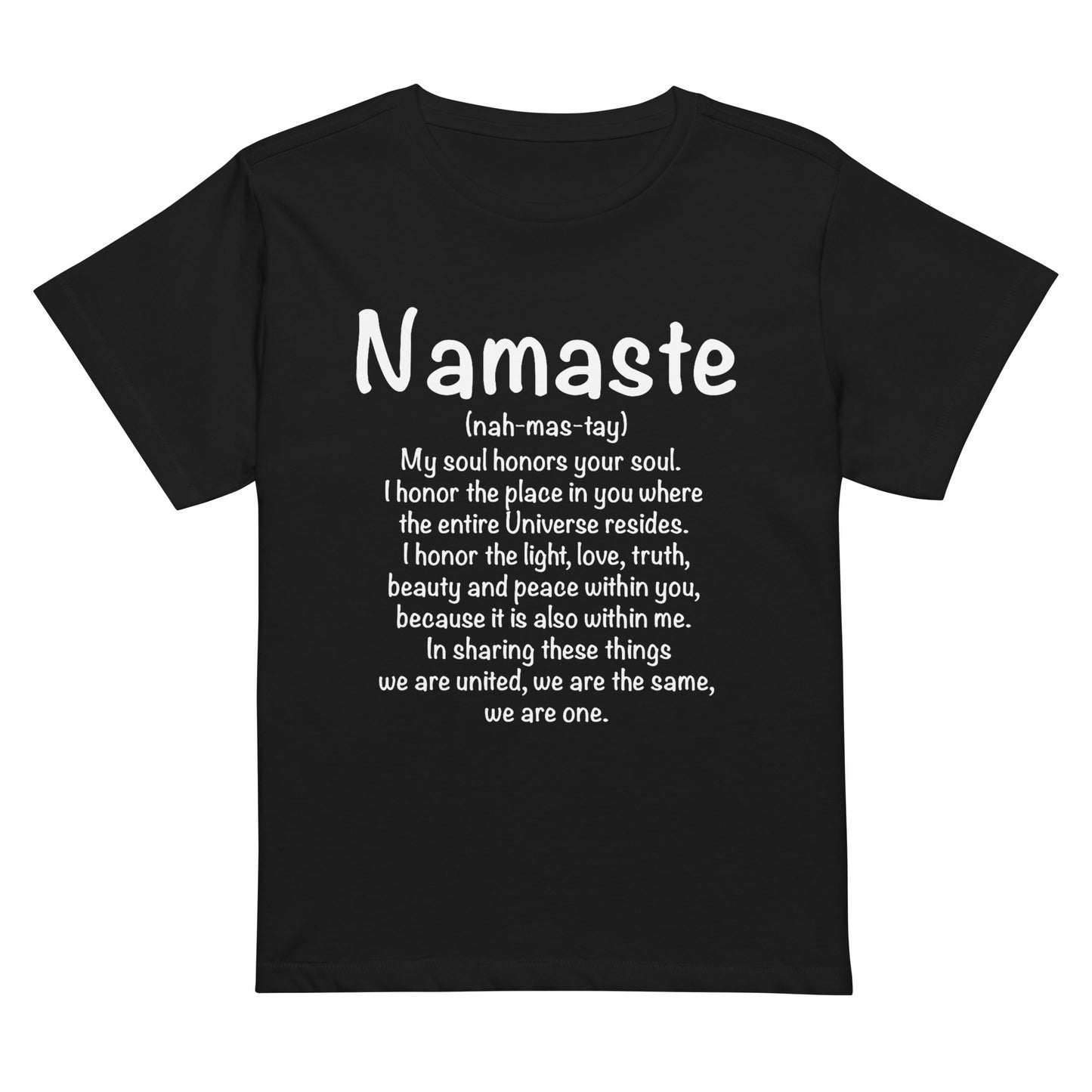 Namaste Women’s high-waisted t-shirt-Soul Flow Apparel