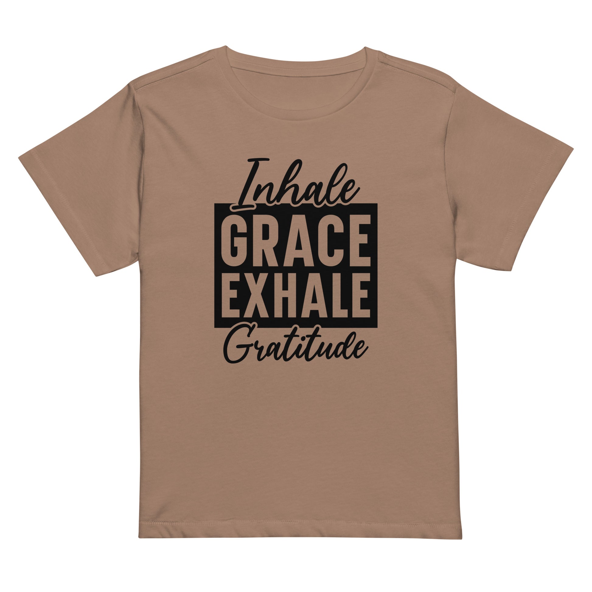 Inhale Grace Women’s high-waisted t-shirt-Soul Flow Apparel