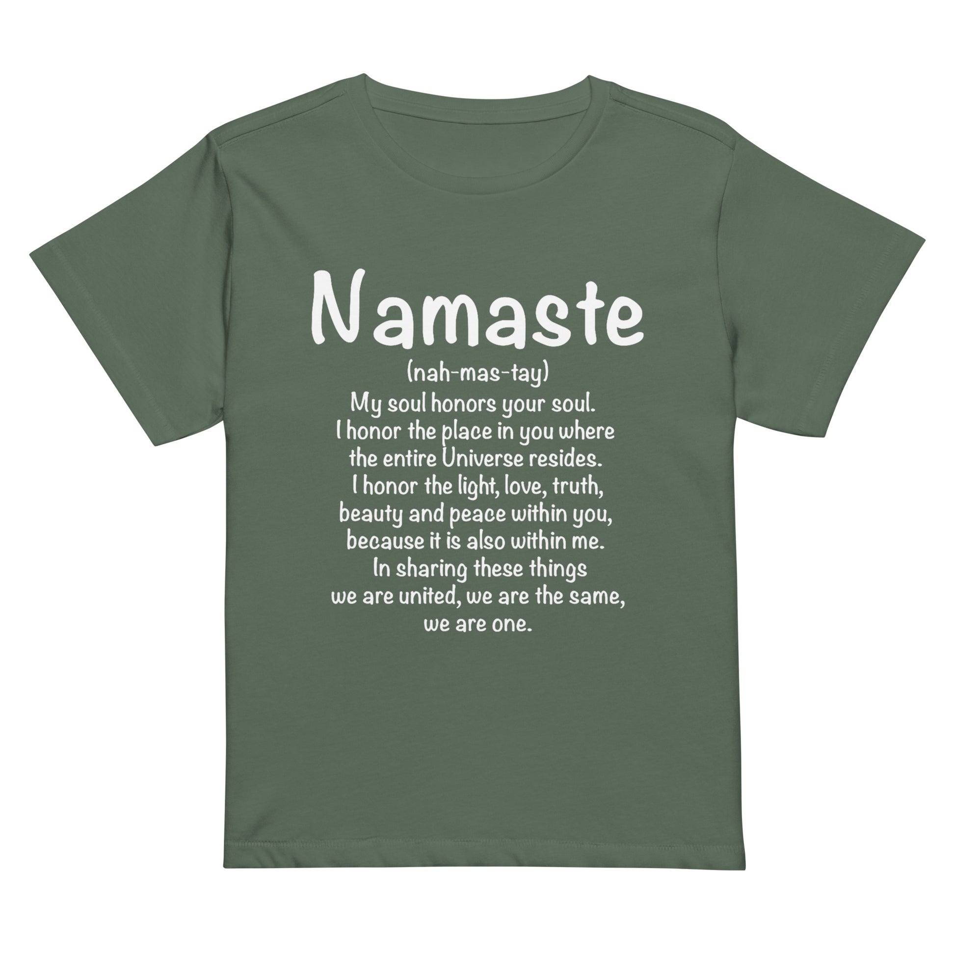 Namaste Women’s high-waisted t-shirt-Soul Flow Apparel
