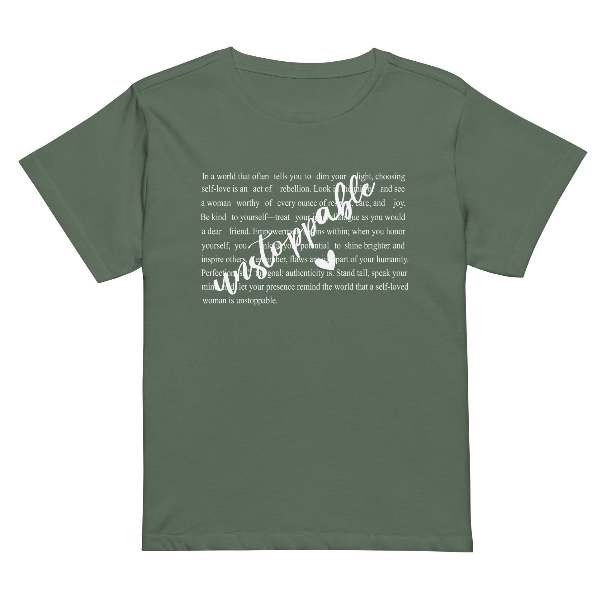 Unstoppable Women’s high-waisted t-shirt-Soul Flow Apparel