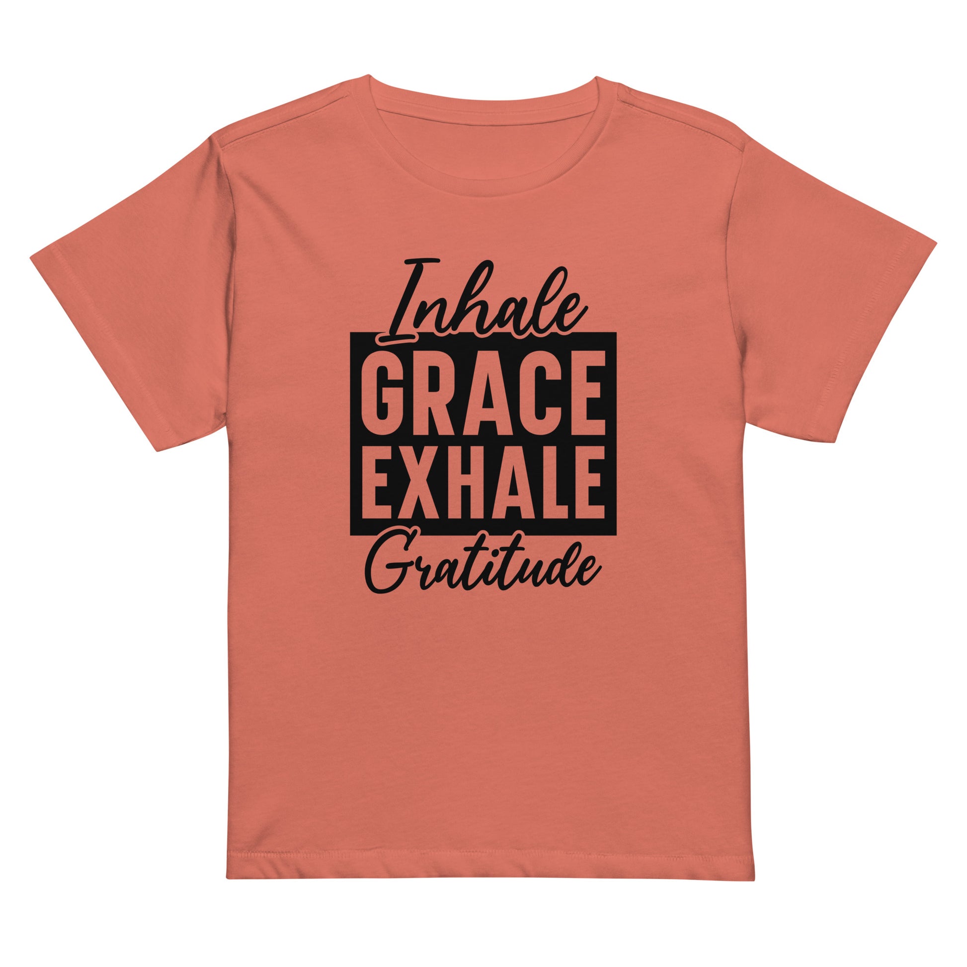 Inhale Grace Women’s high-waisted t-shirt-Soul Flow Apparel