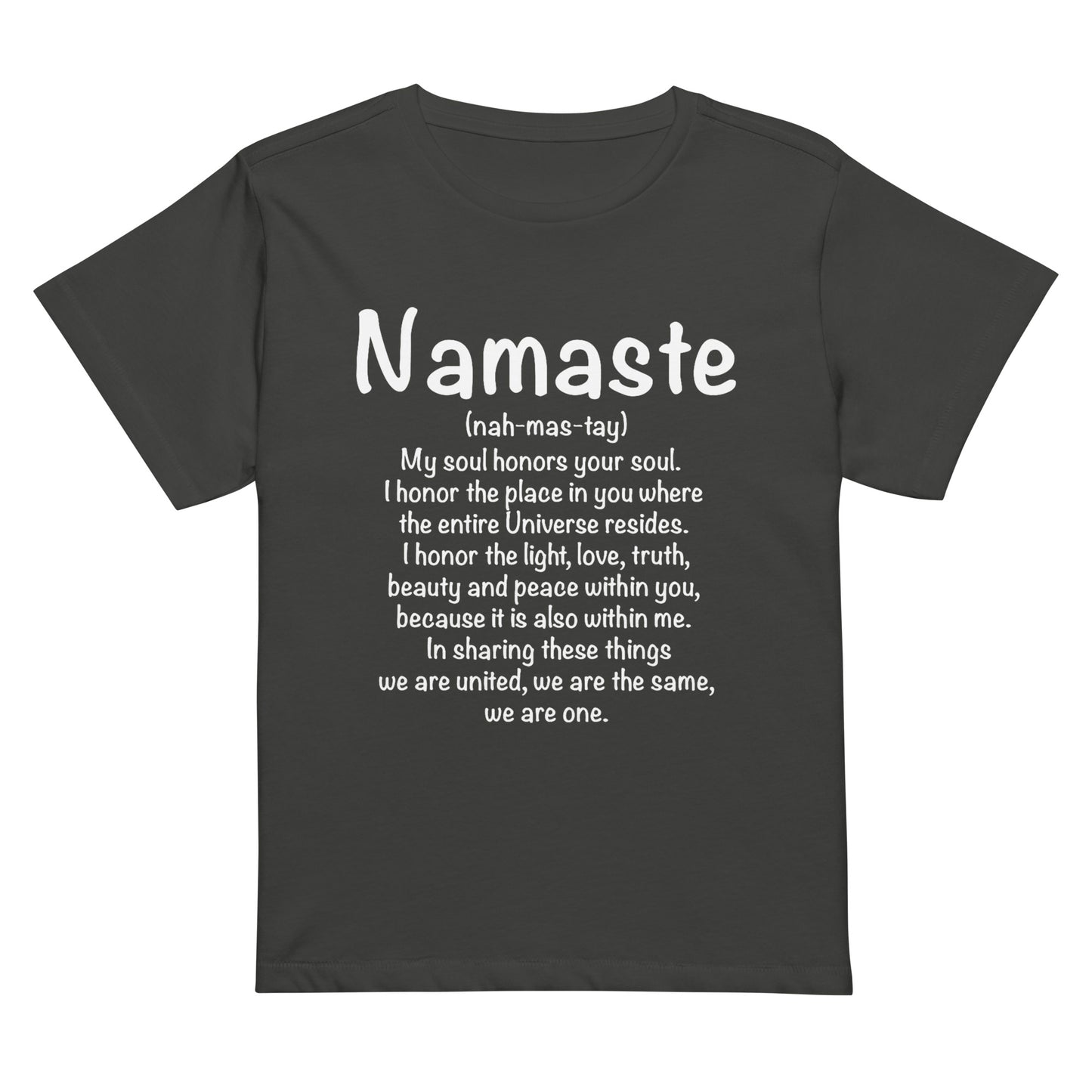 Namaste Women’s high-waisted t-shirt-Soul Flow Apparel