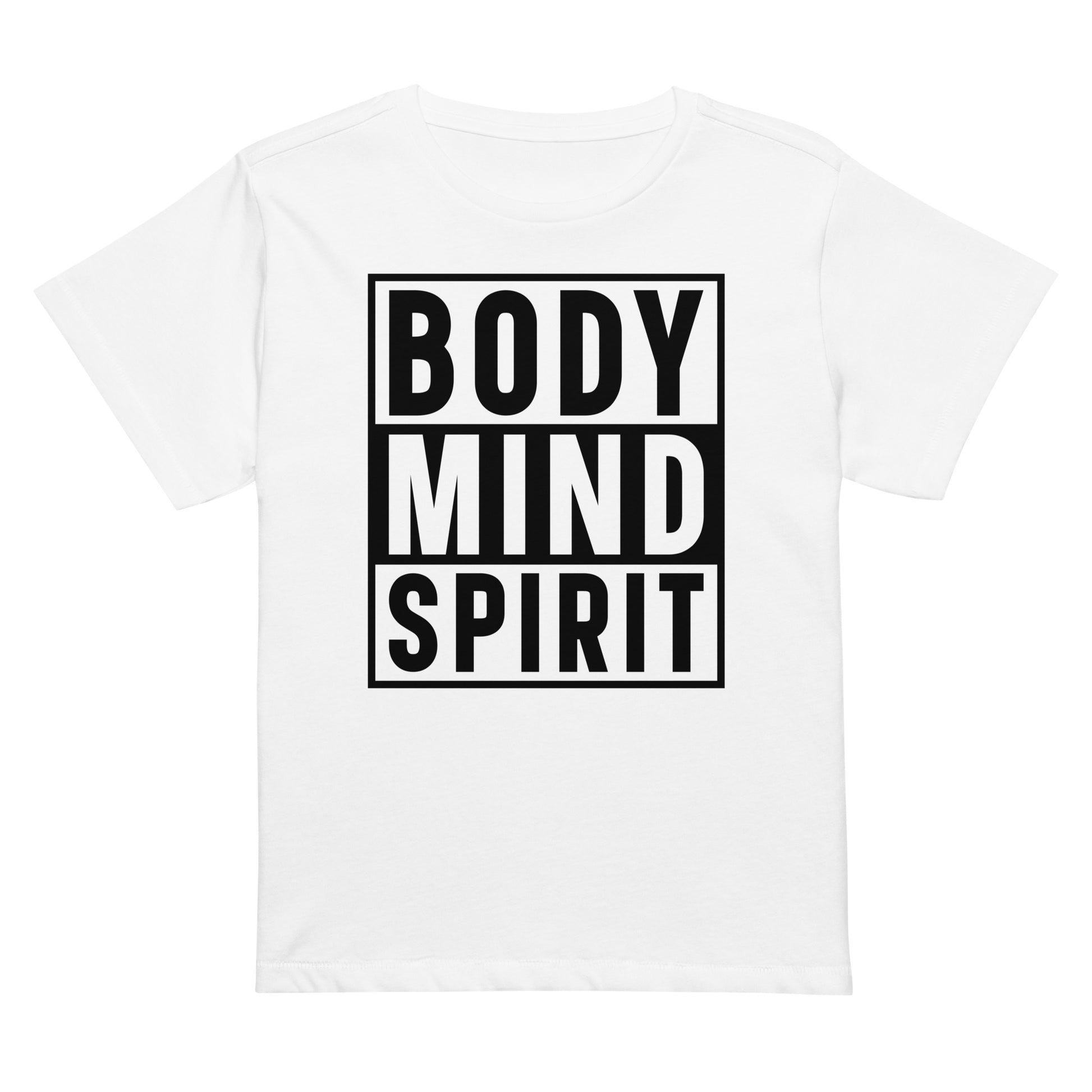 Body Mind Spirit Women’s high-waisted t-shirt-Soul Flow Apparel
