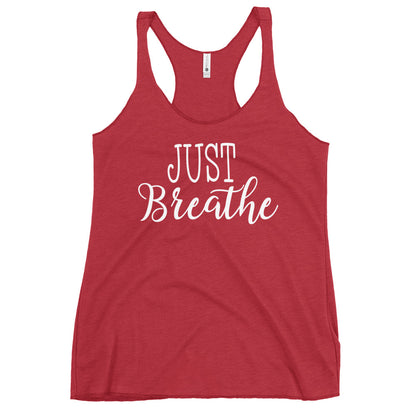 Just Breath Cursive Women's Racerback Tank-Soul Flow Apparel