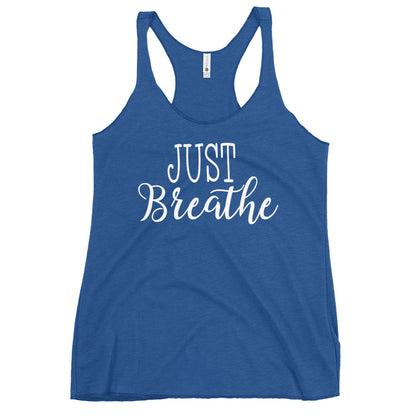 Just Breath Cursive Women's Racerback Tank-Soul Flow Apparel