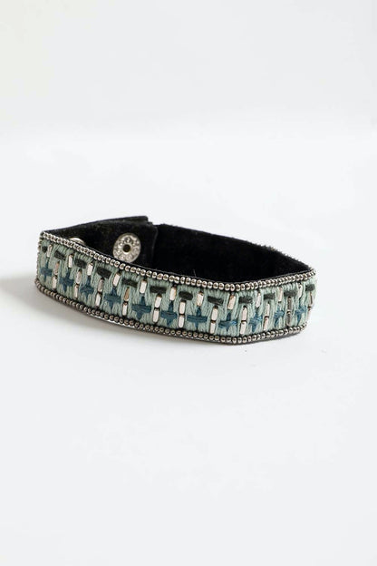 Woven Velvet Snap Bracelet-Soul Flow Apparel
