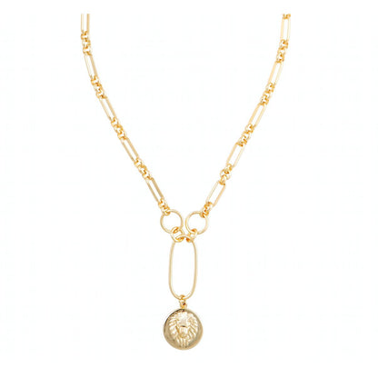 Zoe Lion Medallion Lariat